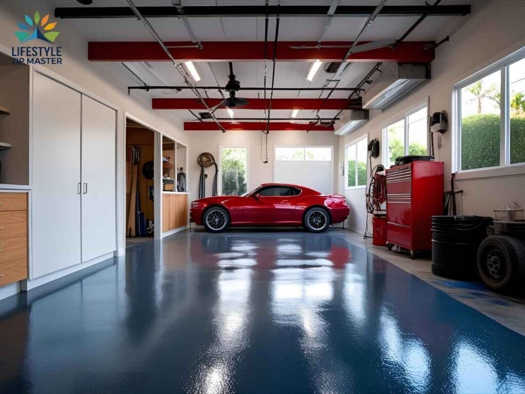 Best Local Epoxy Garage Floor Coatings in Los Angeles 2 Stylish metallic epoxy garage floor finish in Los Angeles neighborhood garage
